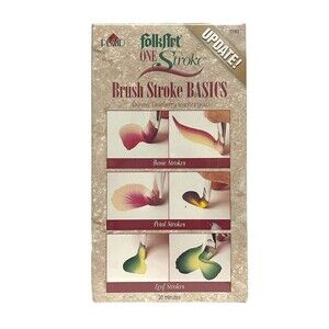 Plaid FolkArt One Stroke: Brush Stroke Basics - New Sealed VHS Art
